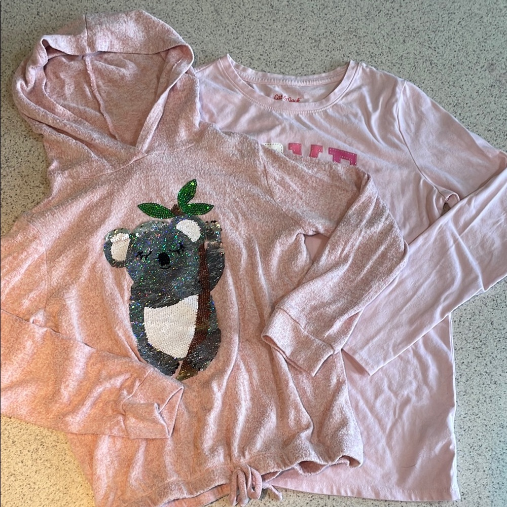 Two of pink long sleeve tops for girls sz 10